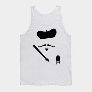 Retro painter simple caricature Tank Top